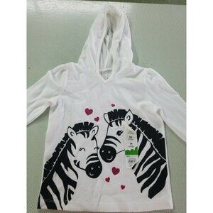Jumping Beans Girls zebra white Hoodie Sweatshirt